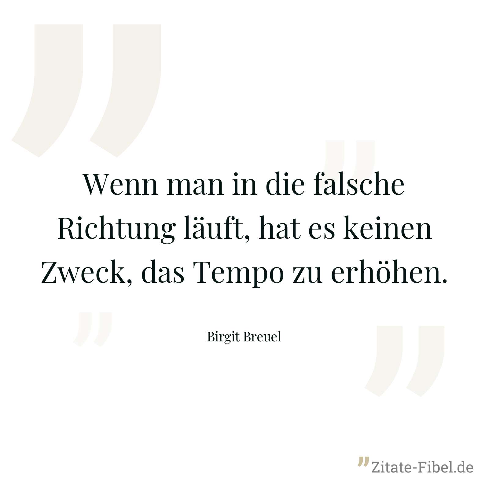 Wenn man in die falsche Richtung läuft, hat es keinen Zweck, das Tempo zu erhöhen. - Birgit Breuel