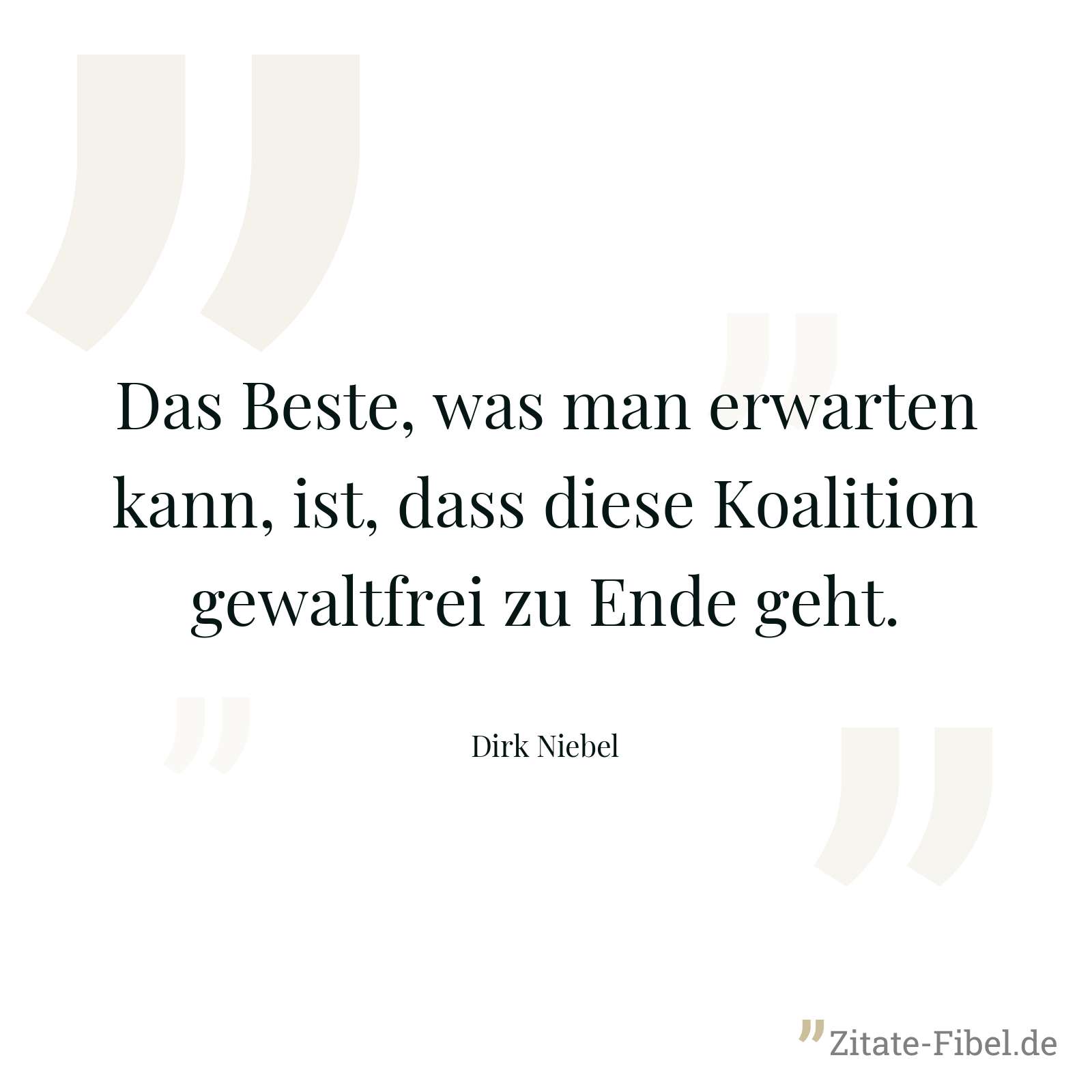 Das Beste, was man erwarten kann, ist, dass diese Koalition gewaltfrei zu Ende geht. - Dirk Niebel