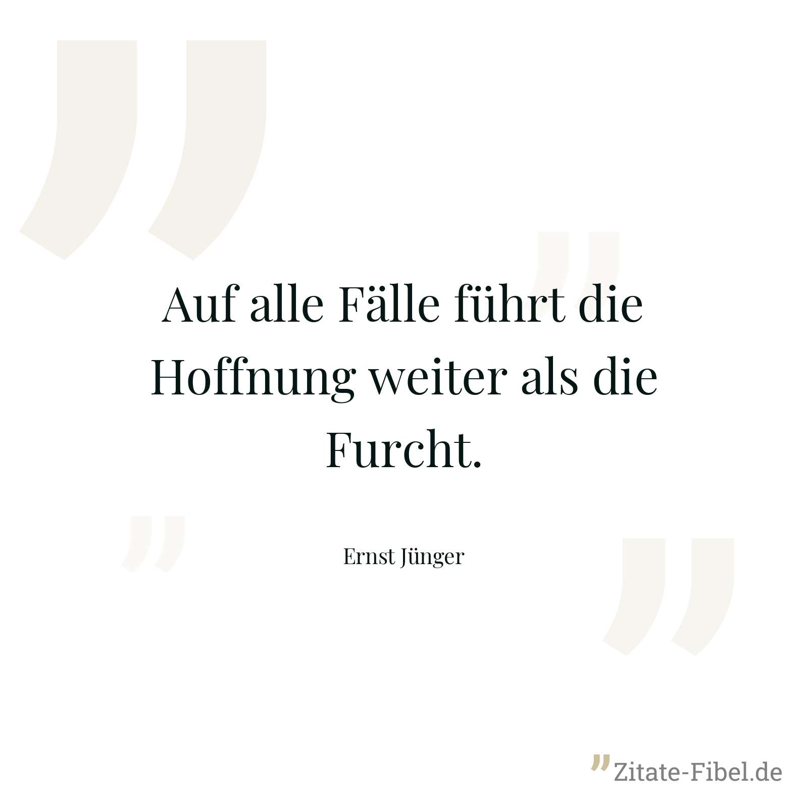 Auf alle Fälle führt die Hoffnung weiter als die Furcht. - Ernst Jünger