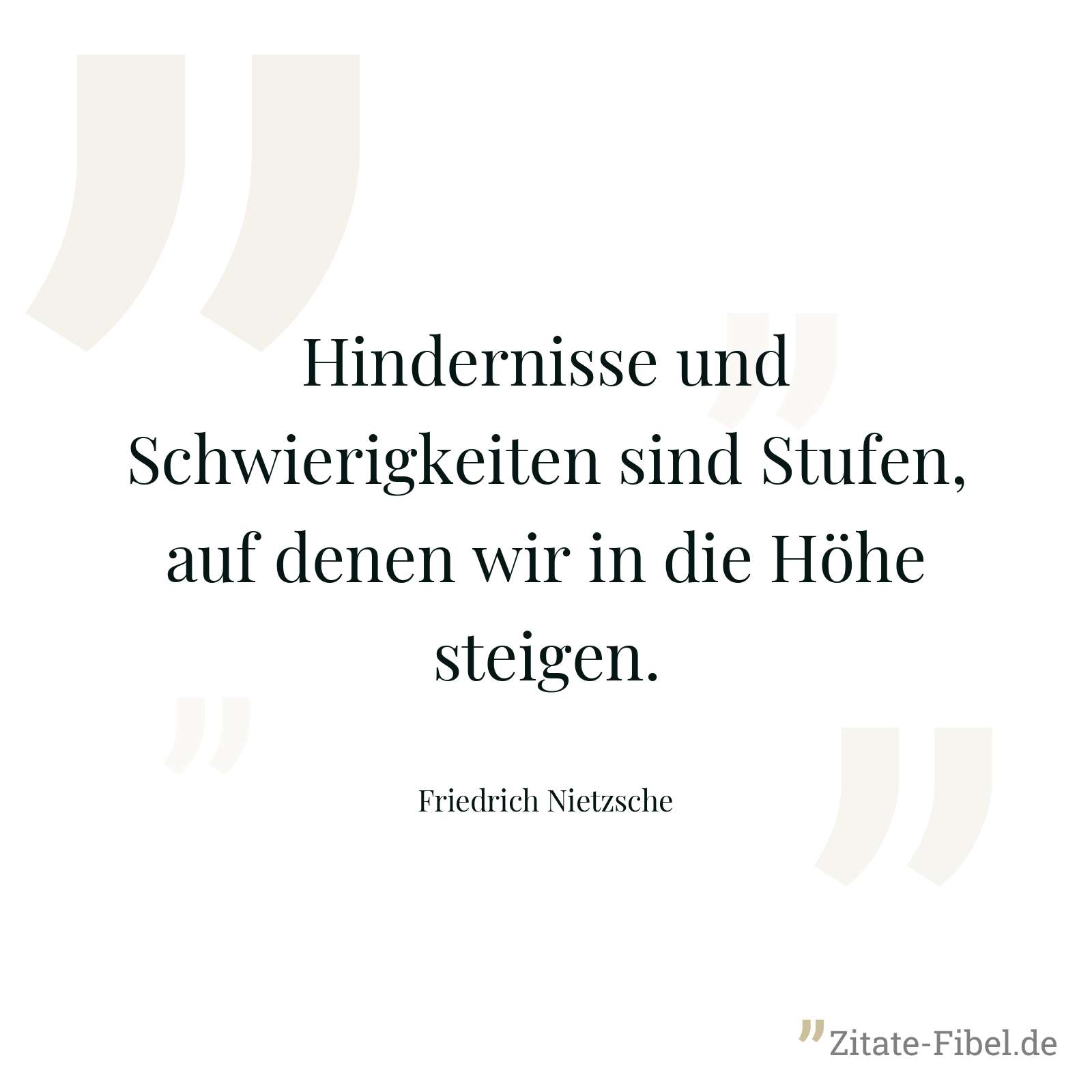 Hindernisse und Schwierigkeiten sind Stufen, auf denen wir in die Höhe steigen. - Friedrich Nietzsche
