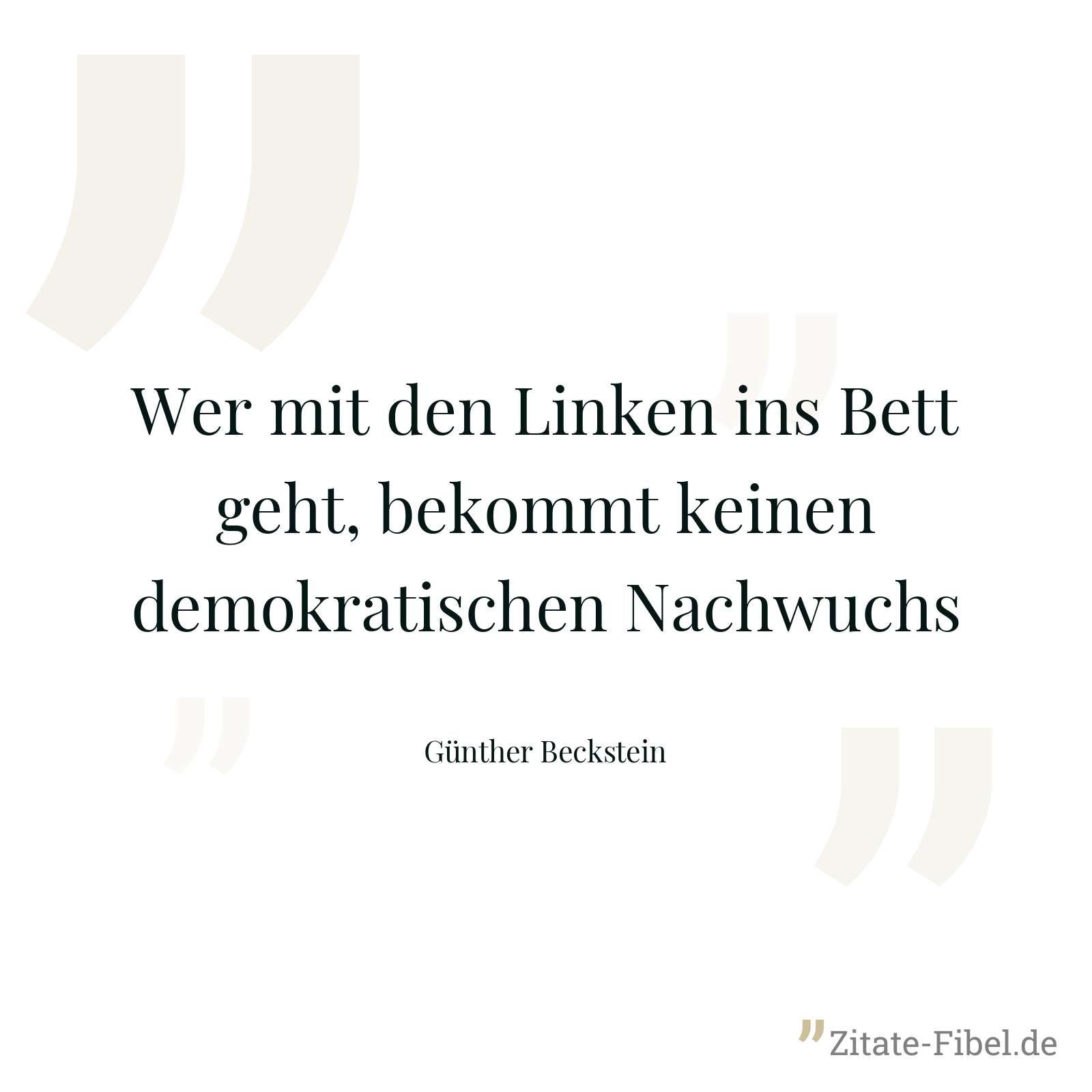 Wer mit den Linken ins Bett geht, bekommt keinen demokratischen Nachwuchs - Günther Beckstein