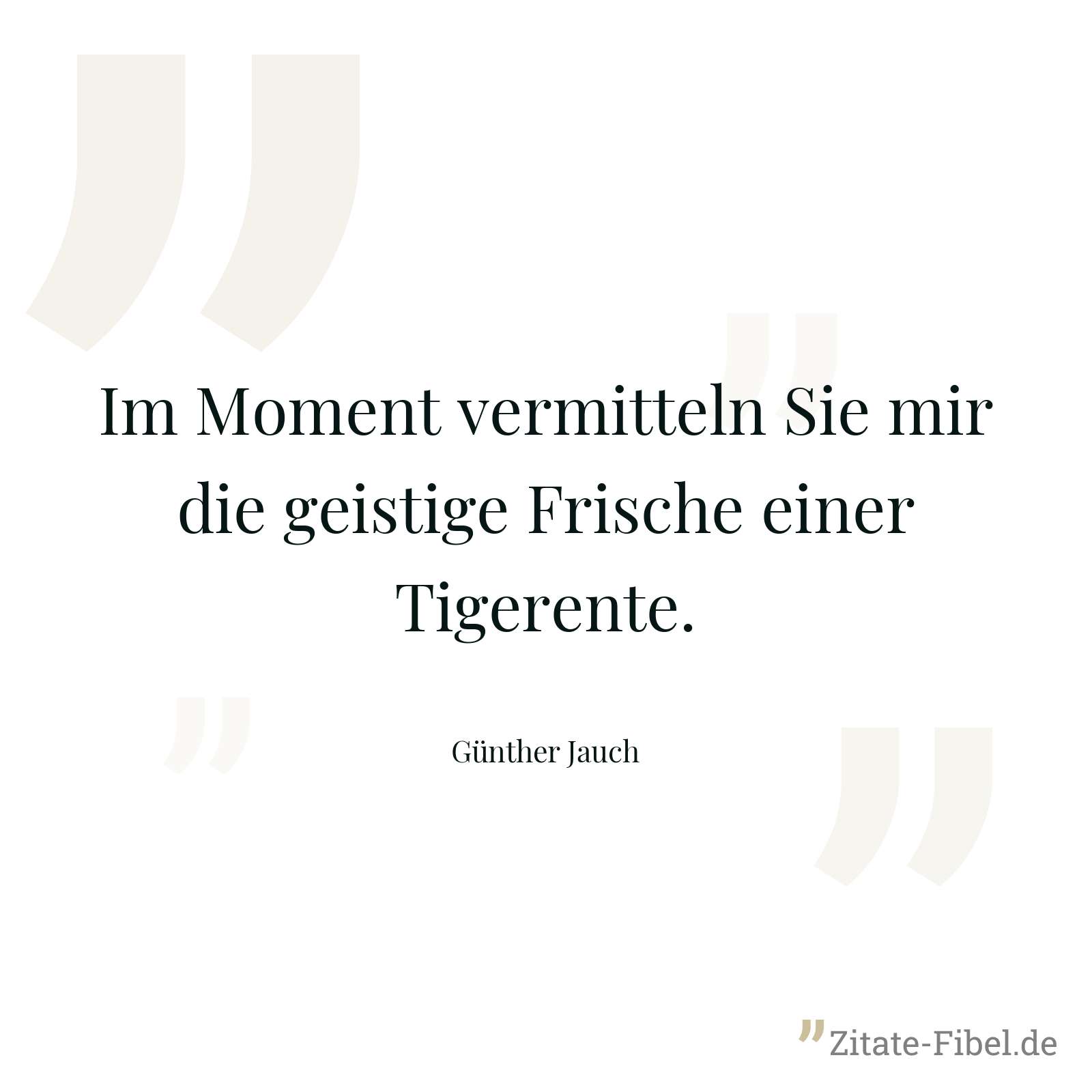 Im Moment vermitteln Sie mir die geistige Frische einer Tigerente. - Günther Jauch