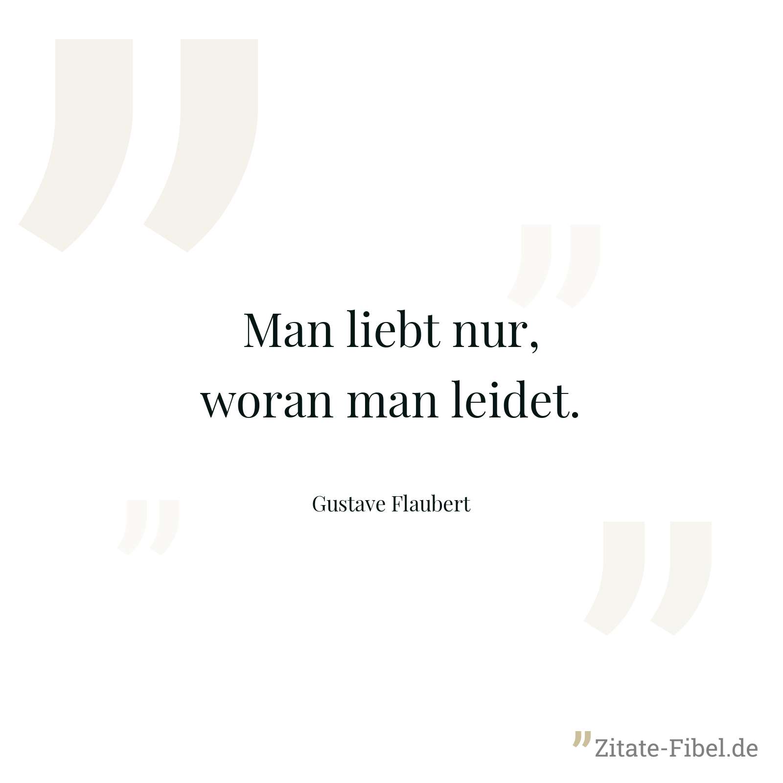 Man liebt nur, woran man leidet. - Gustave Flaubert