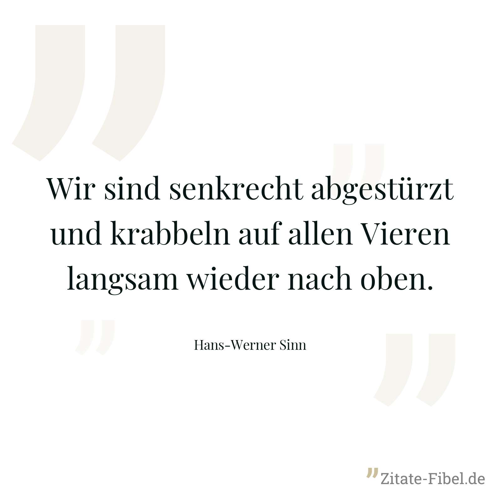 Wir sind senkrecht abgestürzt und krabbeln auf allen Vieren langsam wieder nach oben. - Hans-Werner Sinn