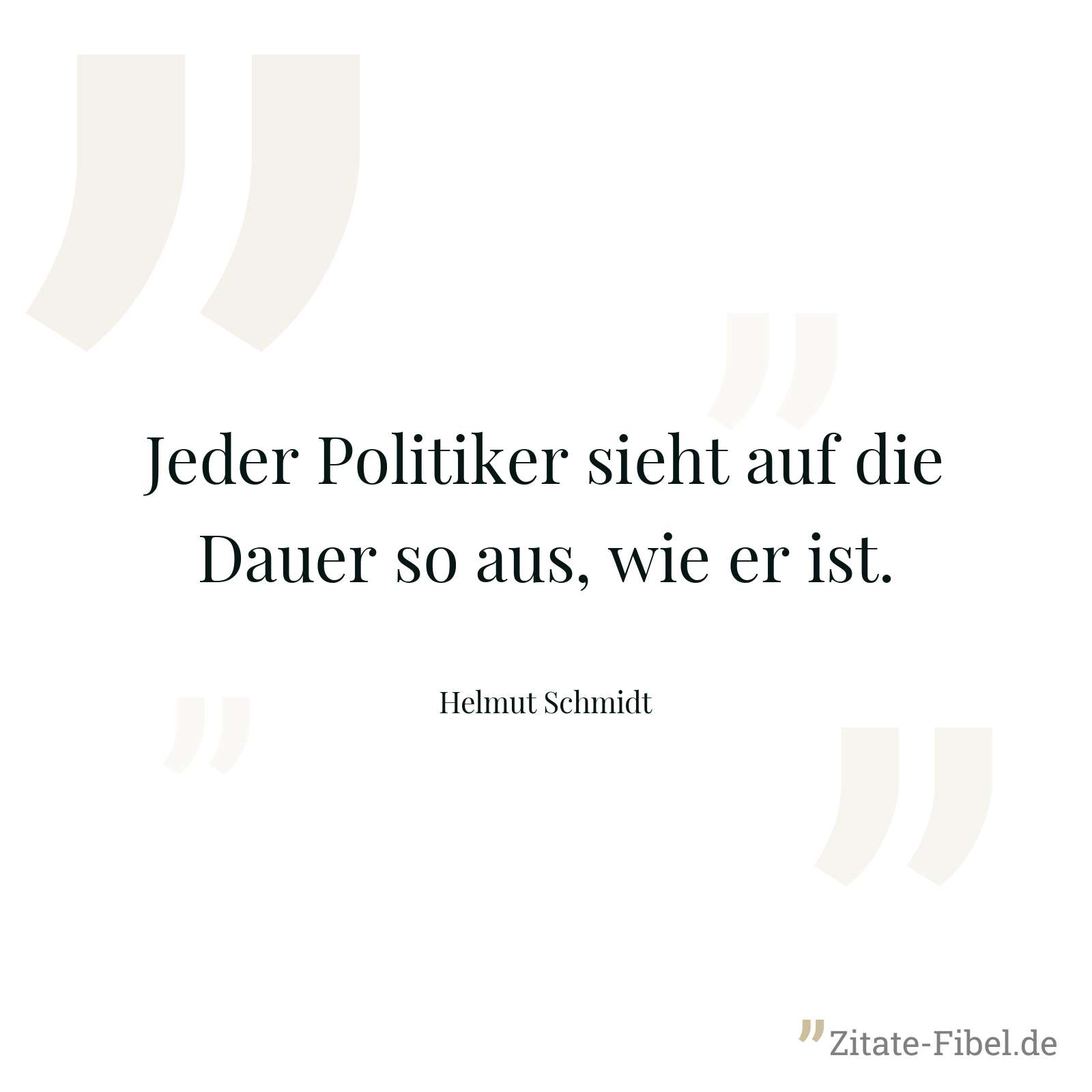 Jeder Politiker sieht auf die Dauer so aus, wie er ist. - Helmut Schmidt