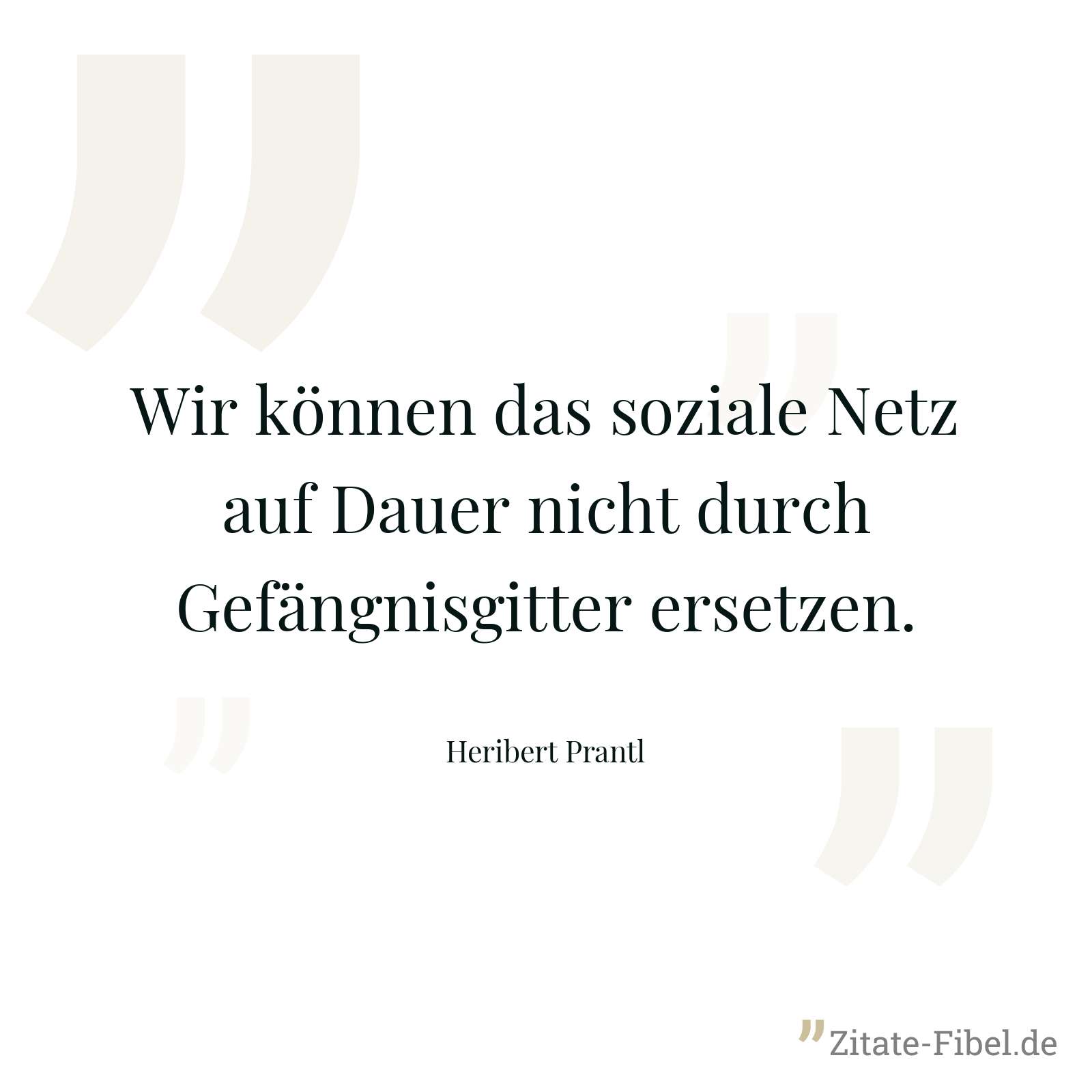 Wir können das soziale Netz auf Dauer nicht durch Gefängnisgitter ersetzen. - Heribert Prantl