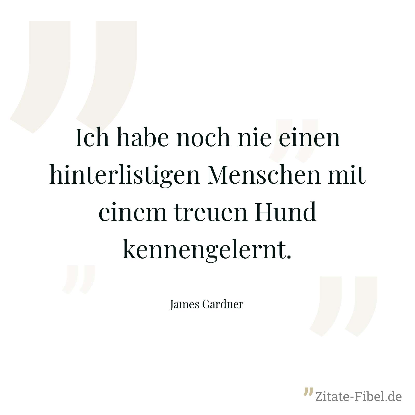 Ich habe noch nie einen hinterlistigen Menschen mit einem treuen Hund kennengelernt. - James Gardner