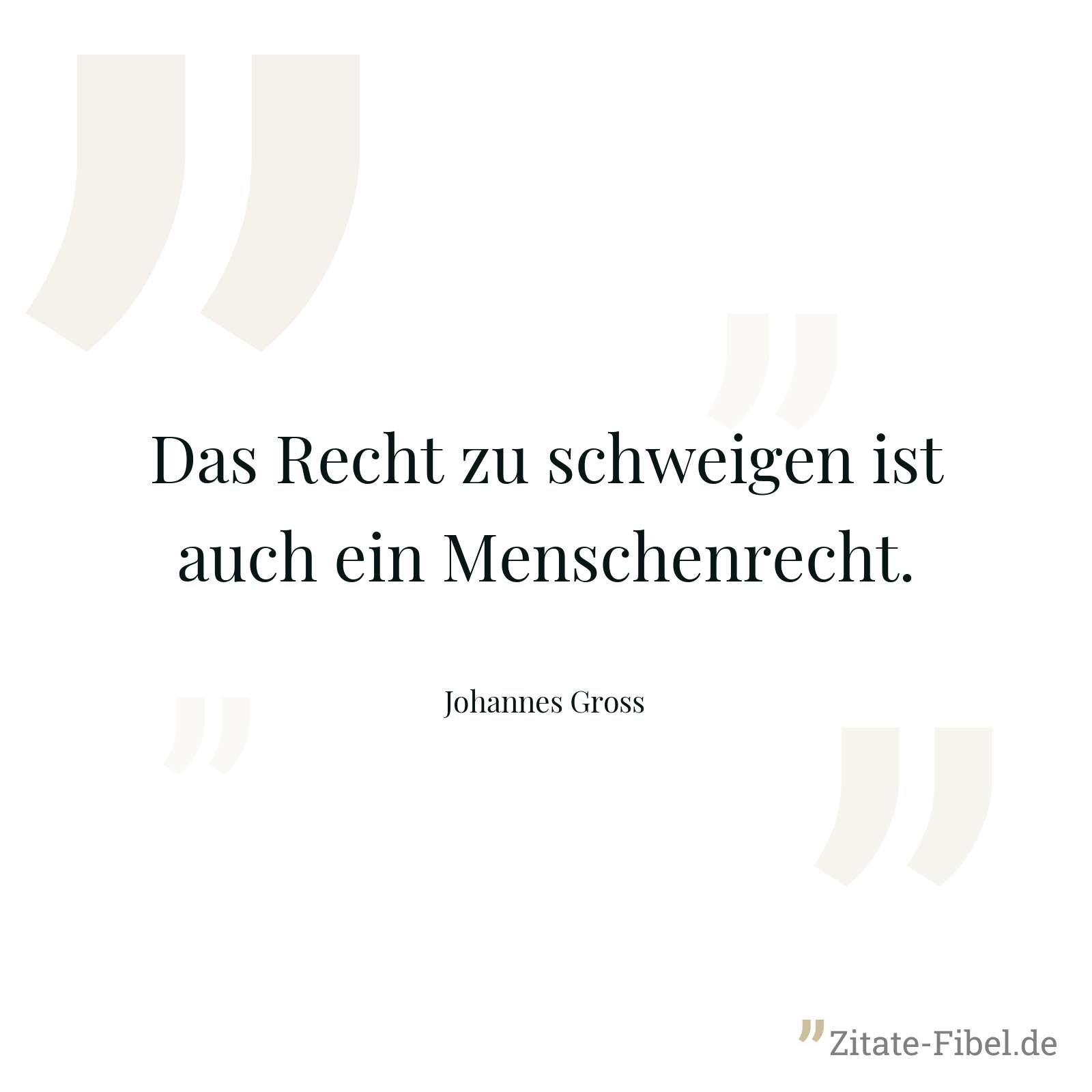 Das Recht zu schweigen ist auch ein Menschenrecht. - Johannes Gross