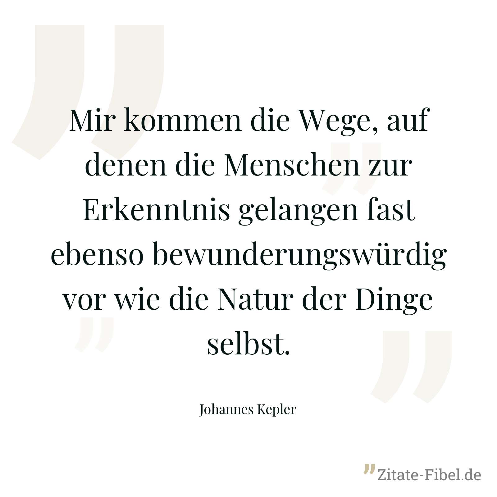 Mir kommen die Wege, auf denen die Menschen zur Erkenntnis gelangen fast ebenso bewunderungswürdig vor wie die Natur der Dinge selbst. - Johannes Kepler
