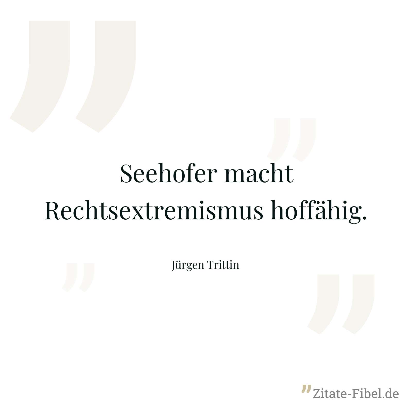 Seehofer macht Rechtsextremismus hoffähig. - Jürgen Trittin