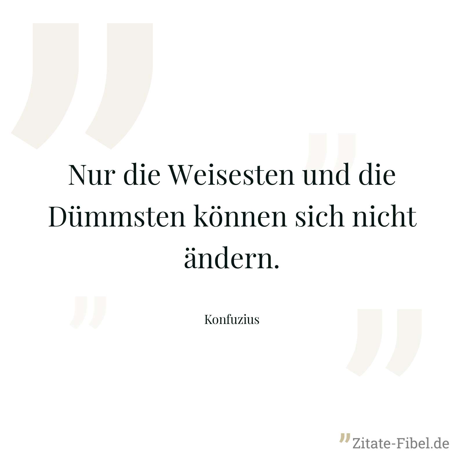 Nur die Weisesten und die Dümmsten können sich nicht ändern. - Konfuzius