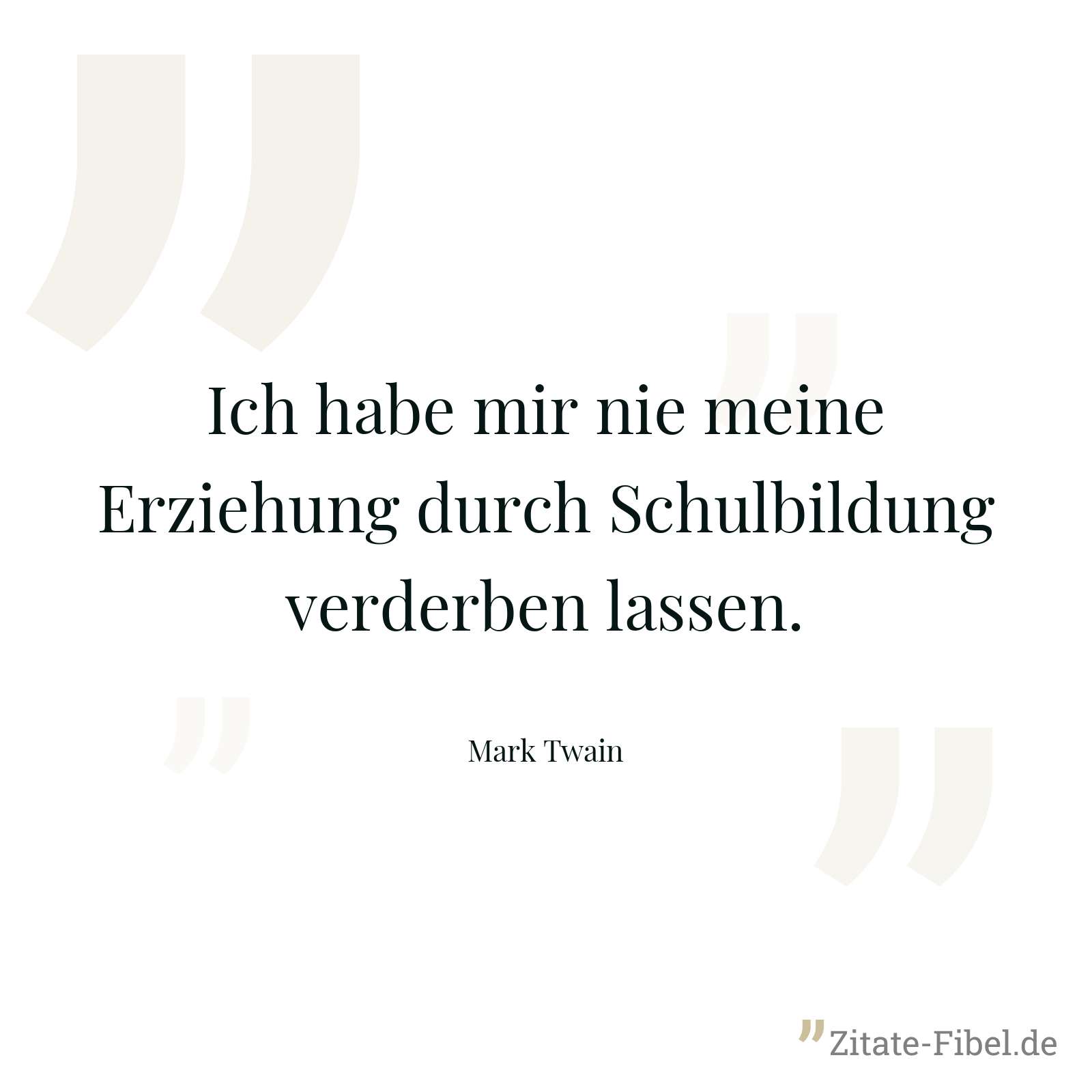 Ich habe mir nie meine Erziehung durch Schulbildung verderben lassen. - Mark Twain