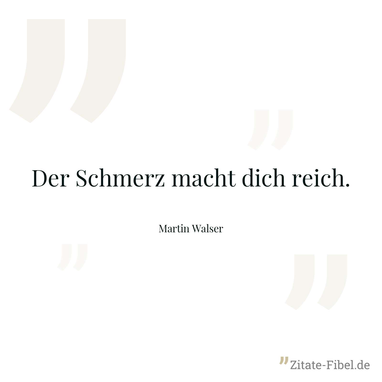 Der Schmerz macht dich reich. - Martin Walser