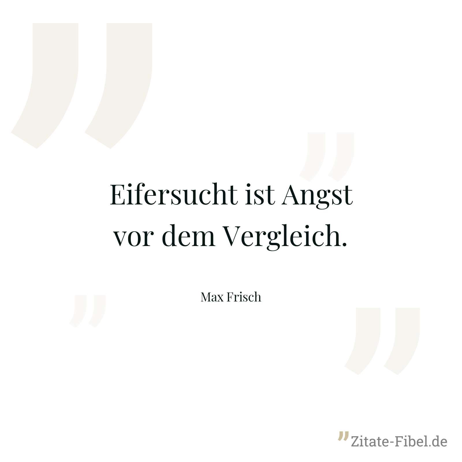 Eifersucht ist Angst vor dem Vergleich. - Max Frisch