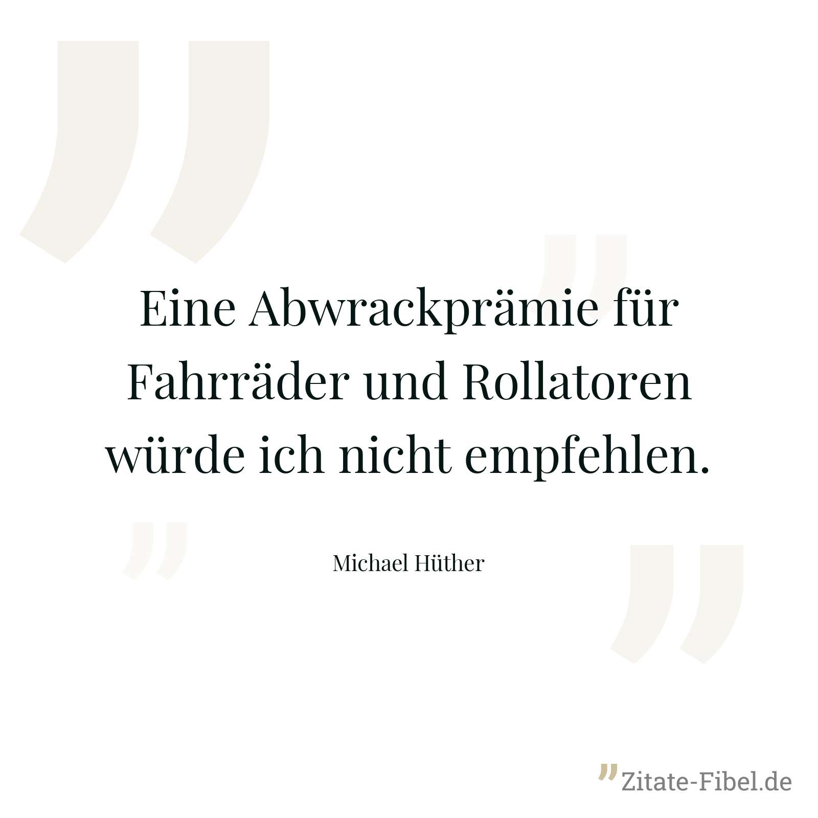 Eine Abwrackprämie für Fahrräder und Rollatoren würde ich nicht empfehlen. - Michael Hüther