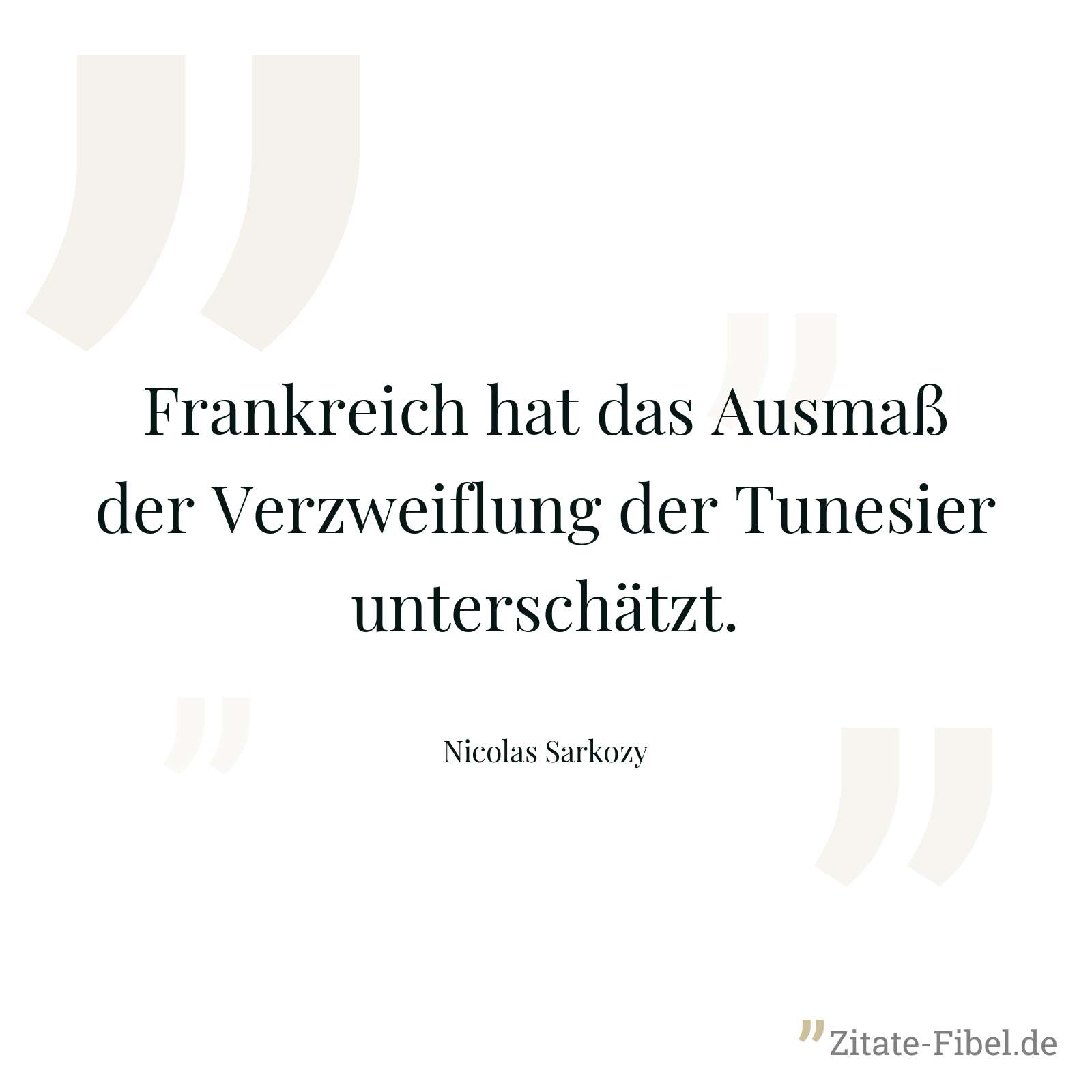 Frankreich hat das Ausmaß der Verzweiflung der Tunesier unterschätzt. - Nicolas Sarkozy