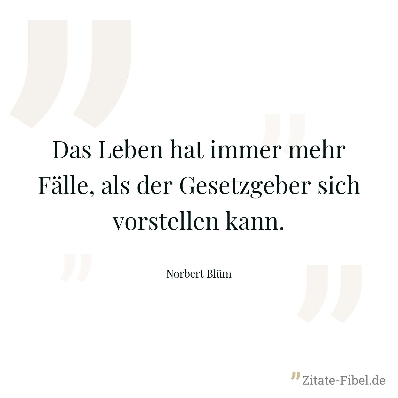 Das Leben hat immer mehr Fälle, als der Gesetzgeber sich vorstellen kann. - Norbert Blüm
