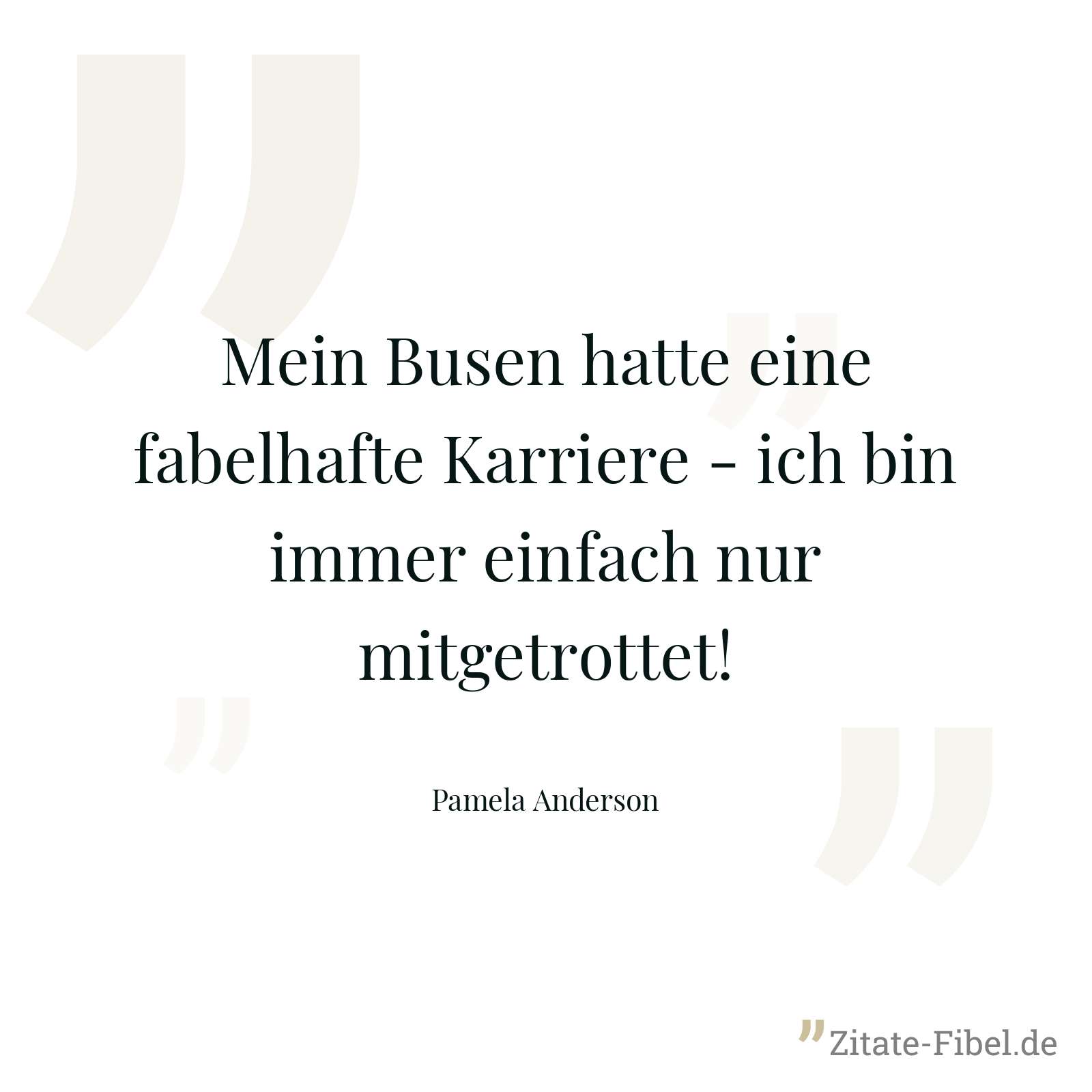 Mein Busen hatte eine fabelhafte Karriere - ich bin immer einfach nur mitgetrottet! - Pamela Anderson