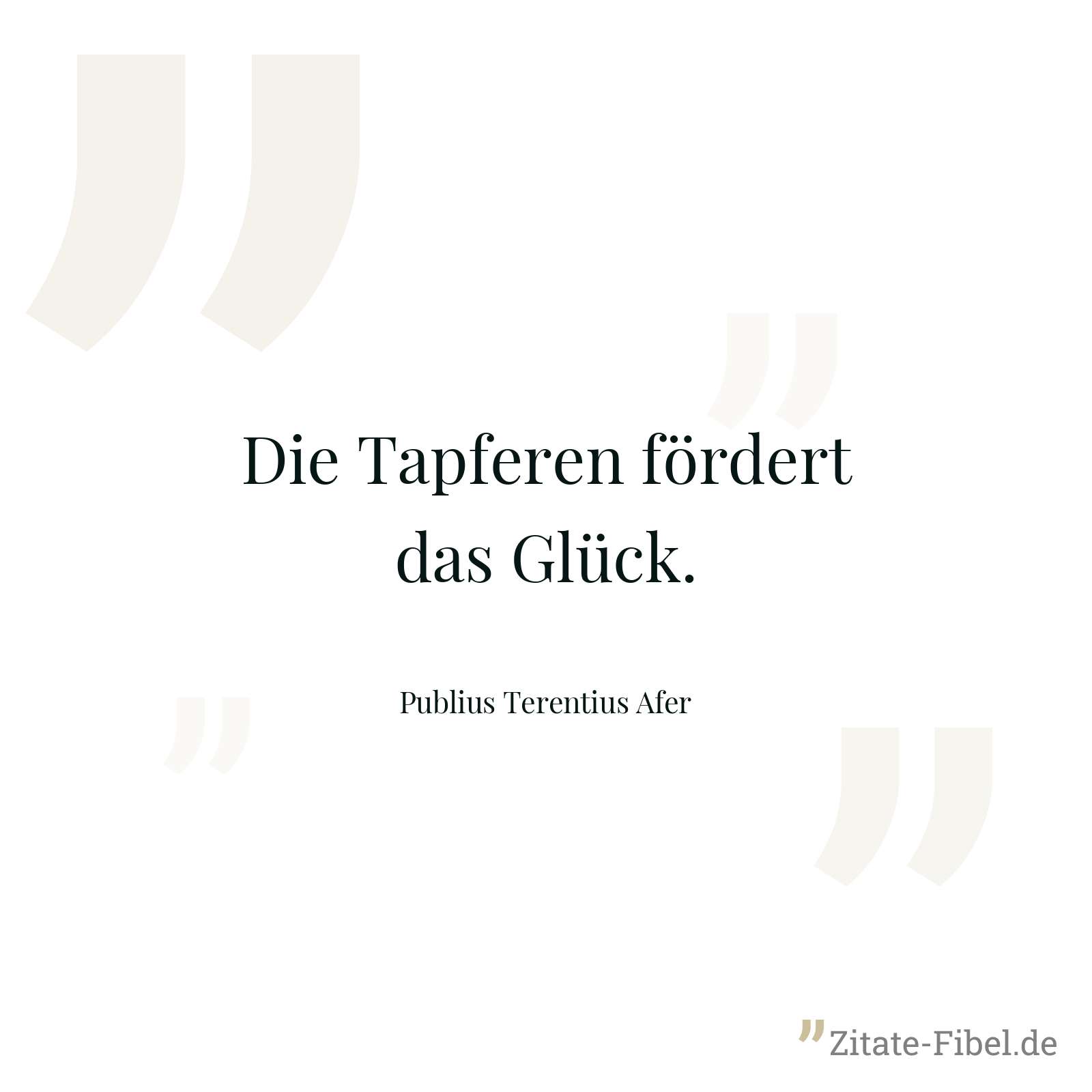 Die Tapferen fördert das Glück. - Publius Terentius Afer