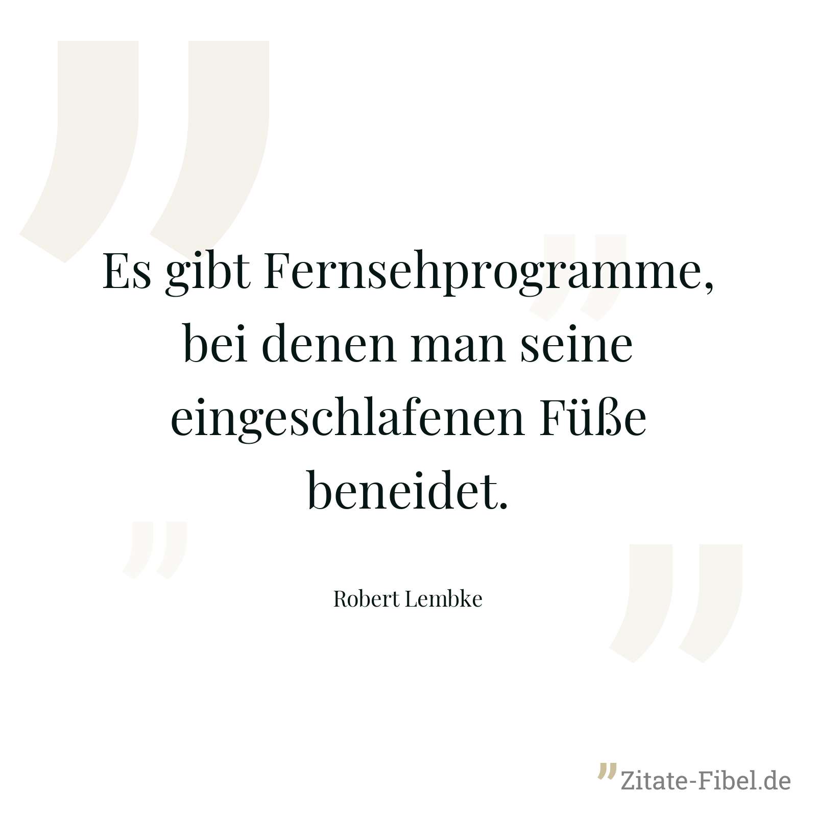 Es gibt Fernsehprogramme, bei denen man seine eingeschlafenen Füße beneidet. - Robert Lembke