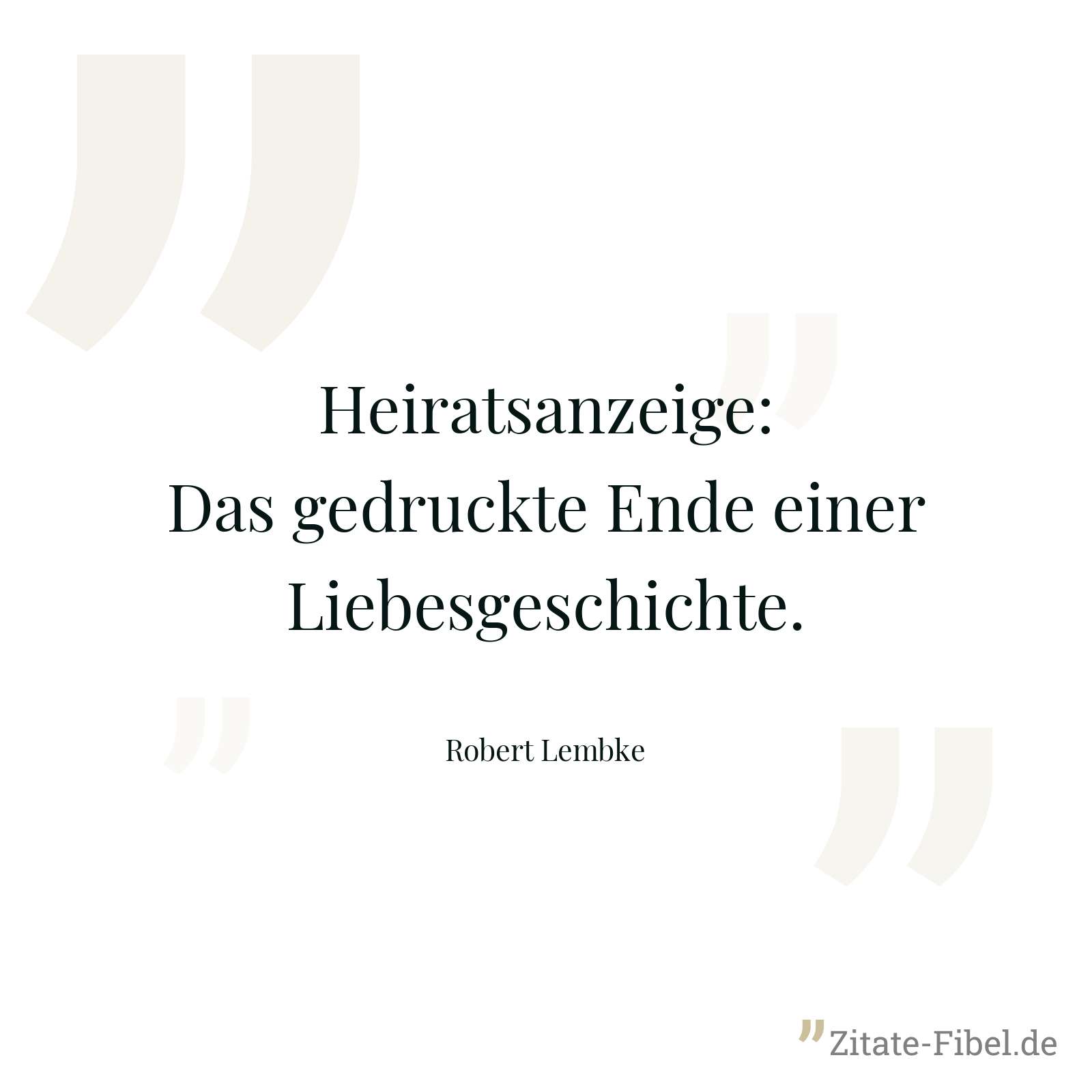 Heiratsanzeige: Das gedruckte Ende einer Liebesgeschichte. - Robert Lembke
