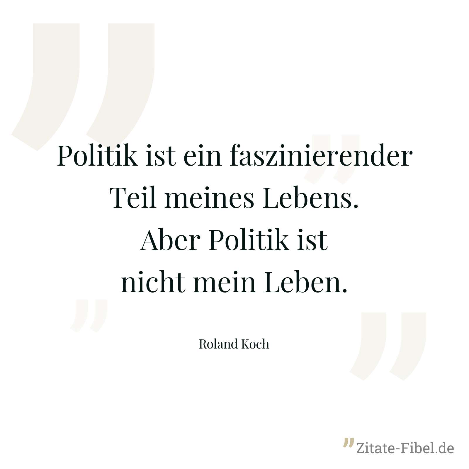 Politik ist ein faszinierender Teil meines Lebens. Aber Politik ist nicht mein Leben. - Roland Koch