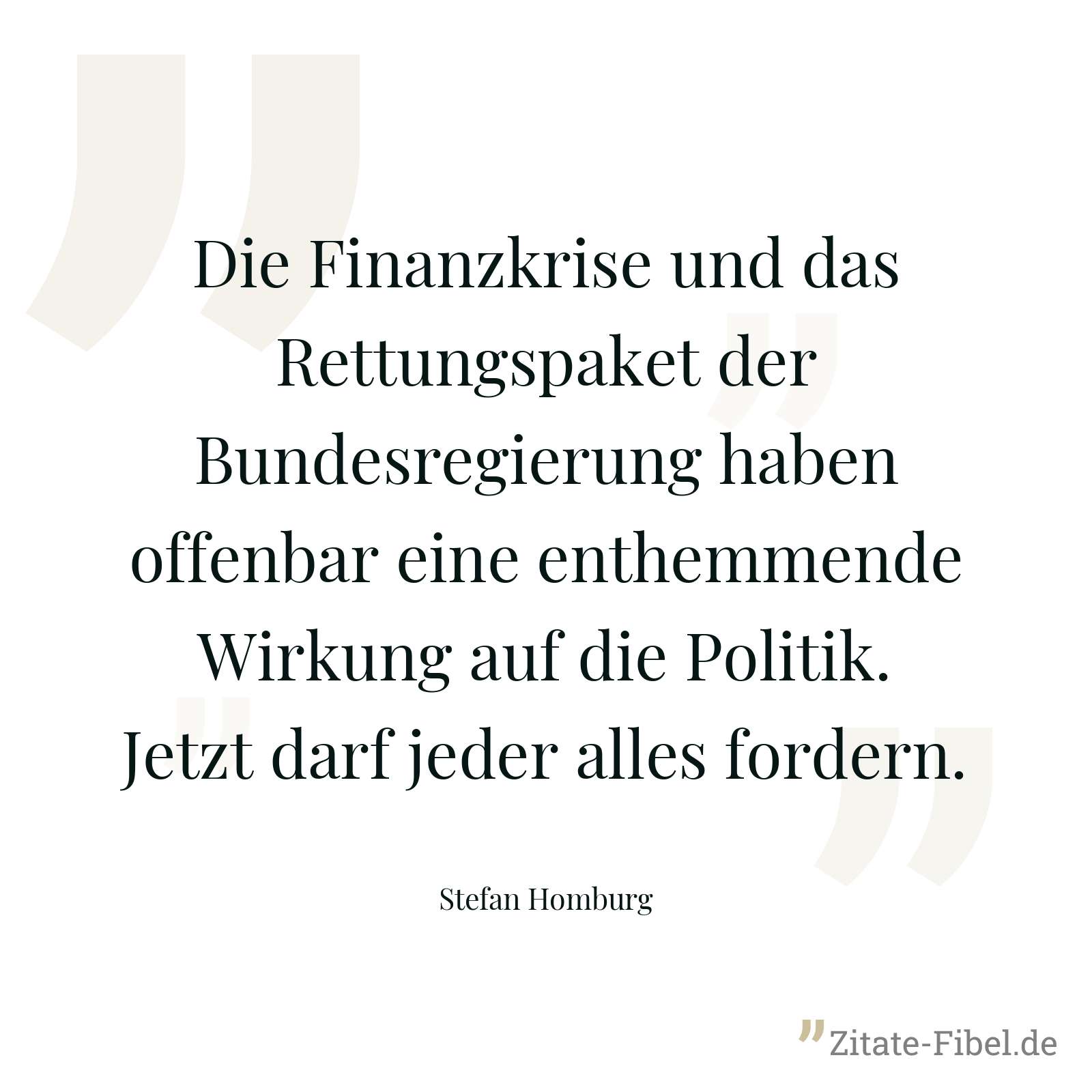 Die Finanzkrise und das Rettungspaket der Bundesregierung haben offenbar eine enthemmende Wirkung auf die Politik. Jetzt darf jeder alles fordern. - Stefan Homburg