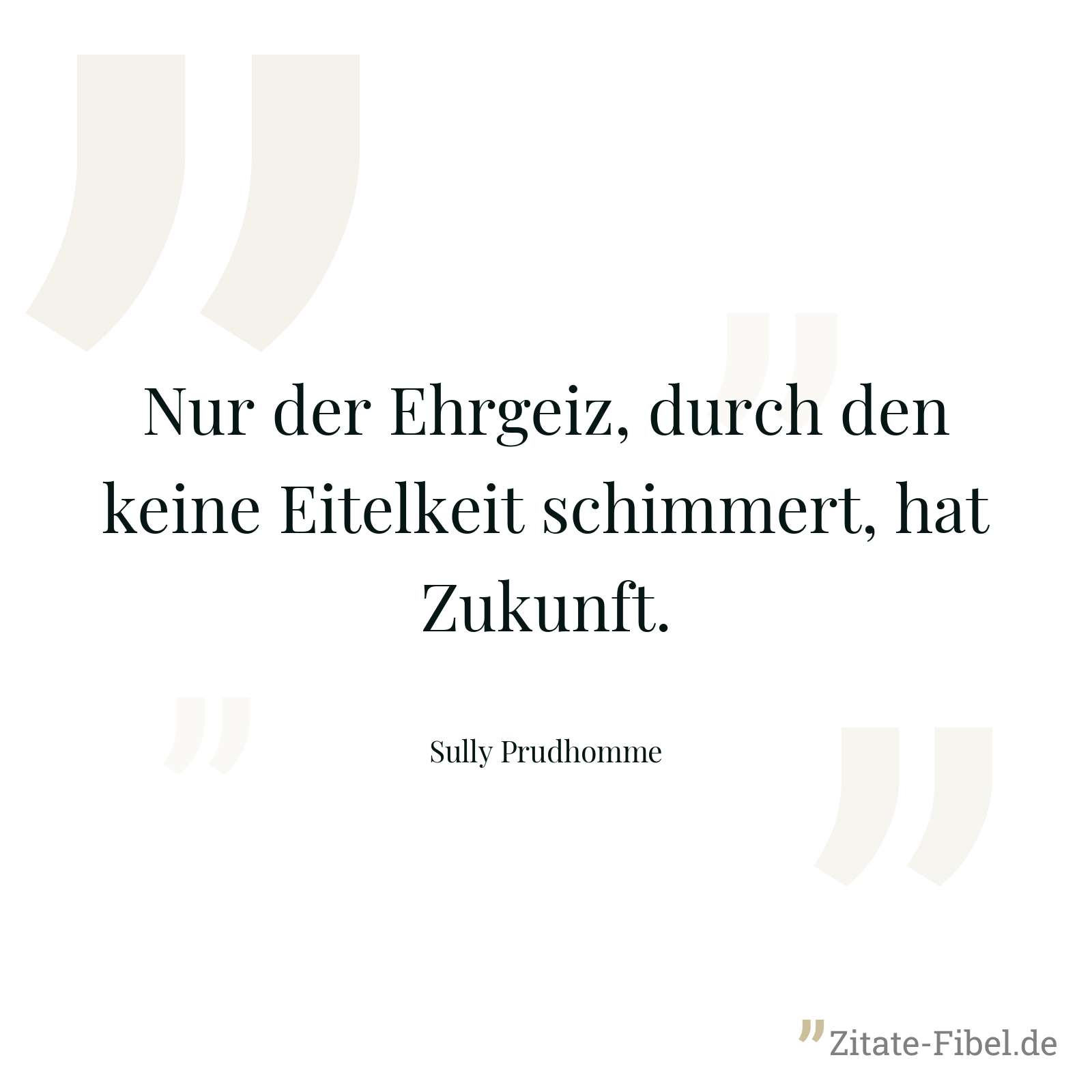 Nur der Ehrgeiz, durch den keine Eitelkeit schimmert, hat Zukunft. - Sully Prudhomme