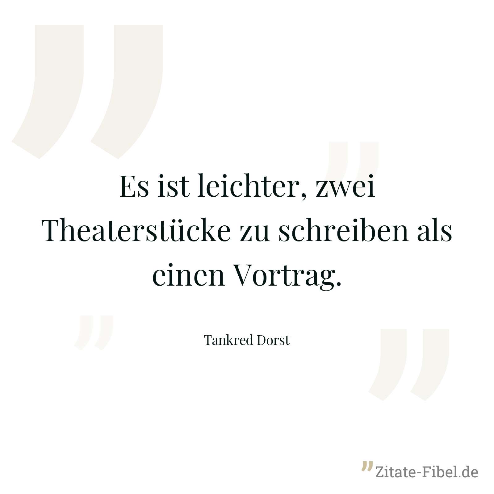 Es ist leichter, zwei Theaterstücke zu schreiben als einen Vortrag. - Tankred Dorst