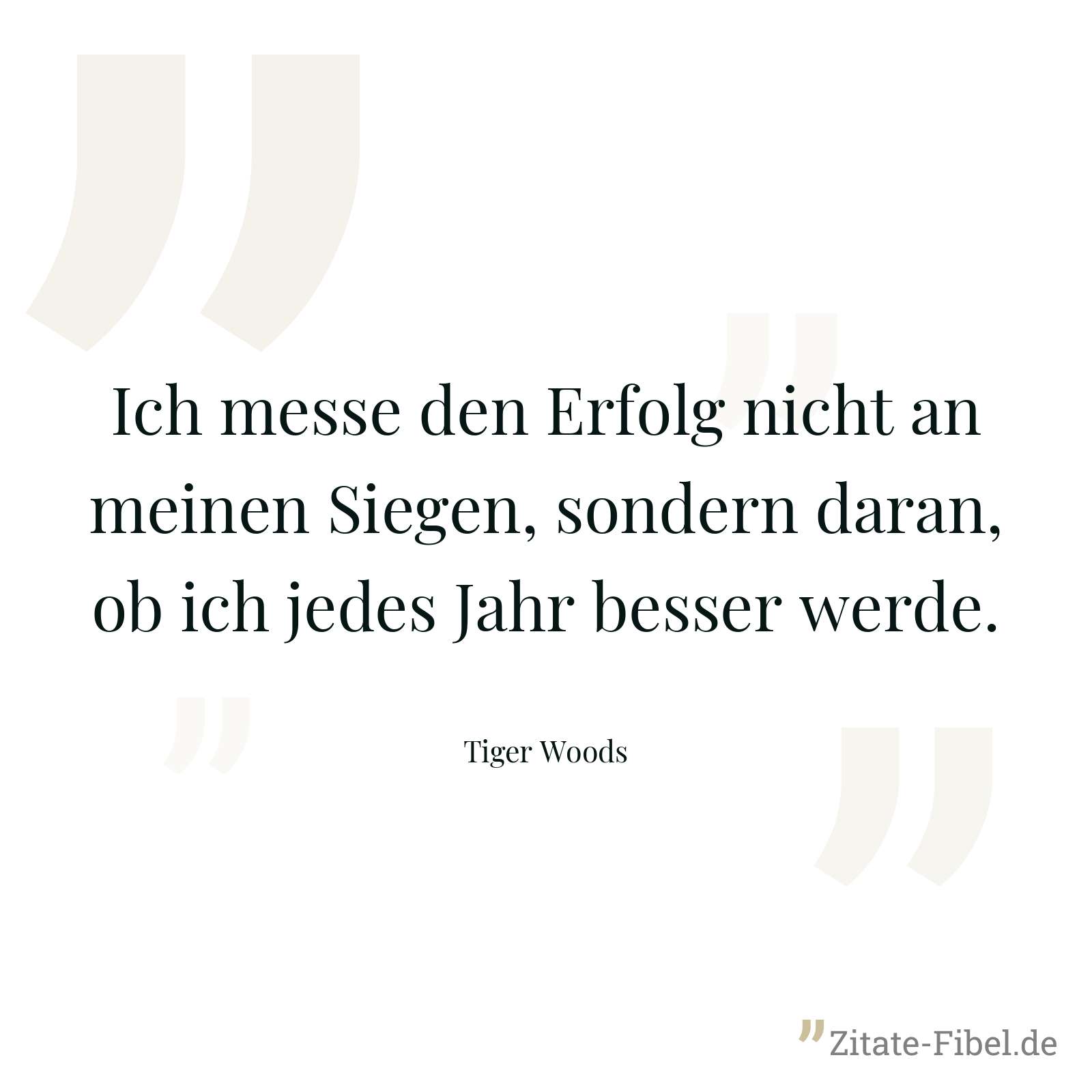 Ich messe den Erfolg nicht an meinen Siegen, sondern daran, ob ich jedes Jahr besser werde. - Tiger Woods