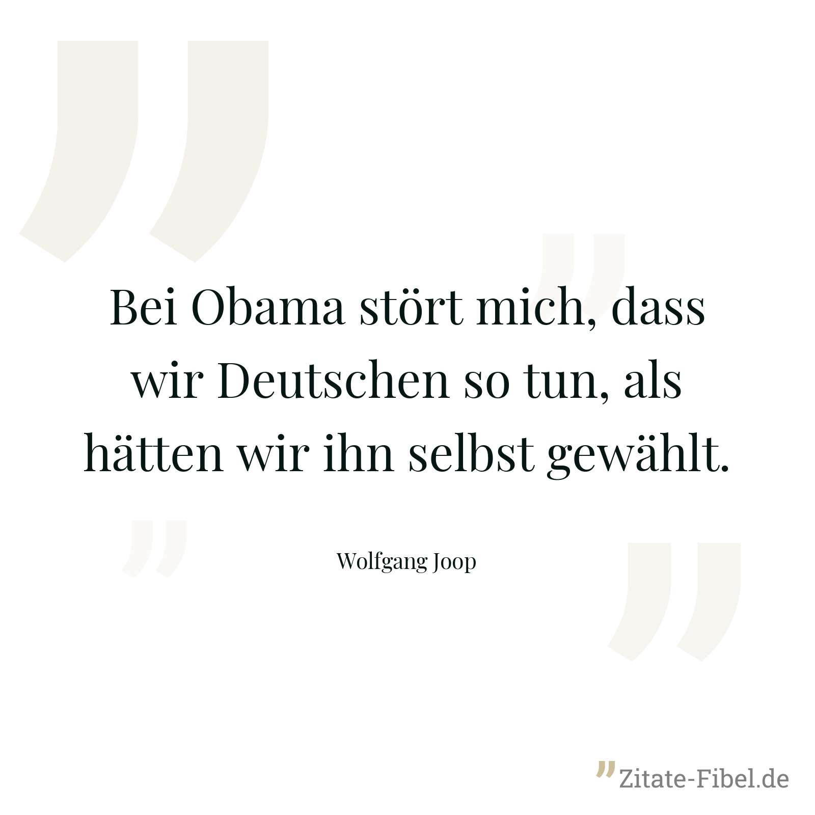 Bei Obama stört mich, dass wir Deutschen so tun, als hätten wir ihn selbst gewählt. - Wolfgang Joop