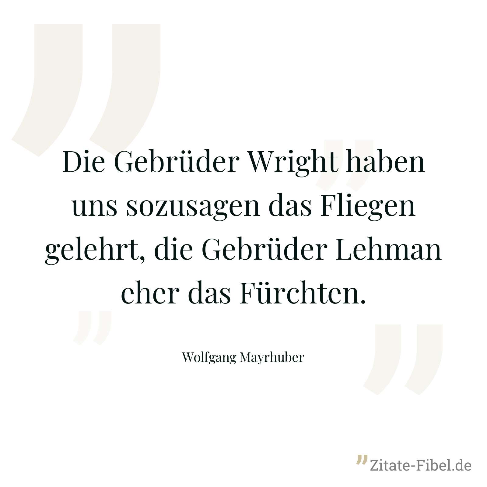 Die Gebrüder Wright haben uns sozusagen das Fliegen gelehrt, die Gebrüder Lehman eher das Fürchten. - Wolfgang Mayrhuber