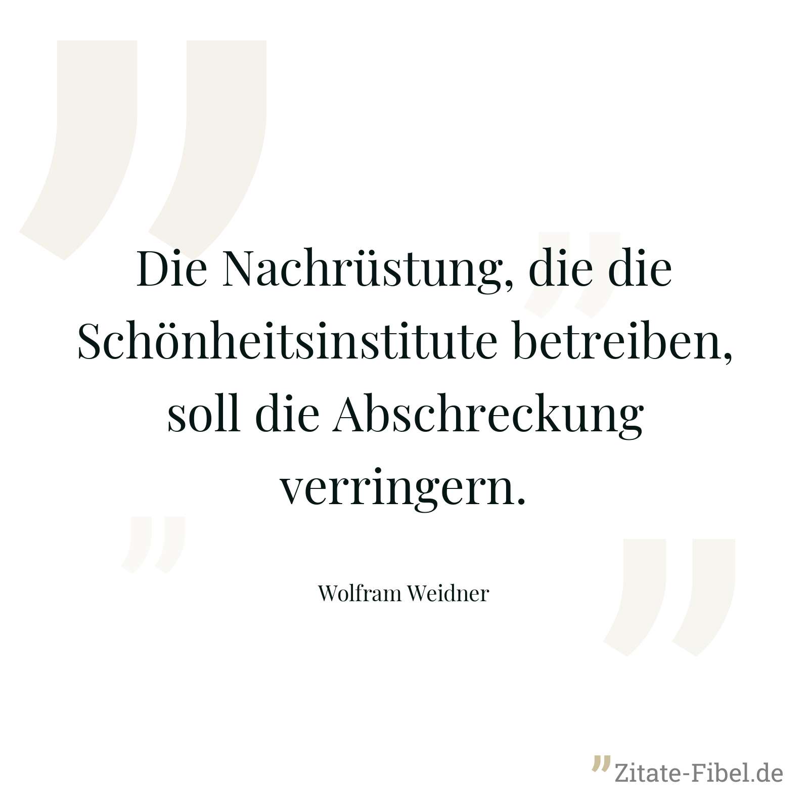 Die Nachrüstung, die die Schönheitsinstitute betreiben, soll die Abschreckung verringern. - Wolfram Weidner