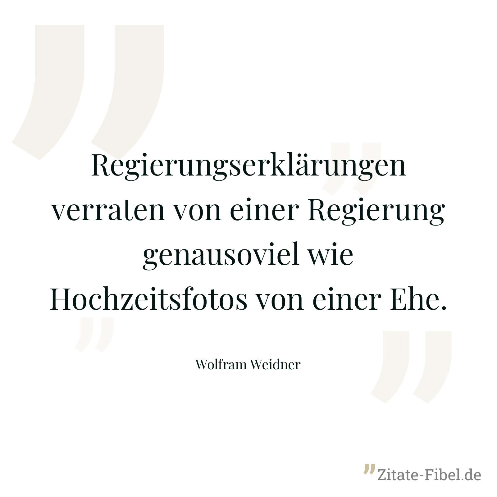 Regierungserklärungen verraten von einer Regierung genausoviel wie Hochzeitsfotos von einer Ehe. - Wolfram Weidner